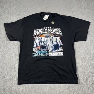 NWT World Series 2003 Florida Marlins New York Yankees MLB Shirt Deadstock VTG